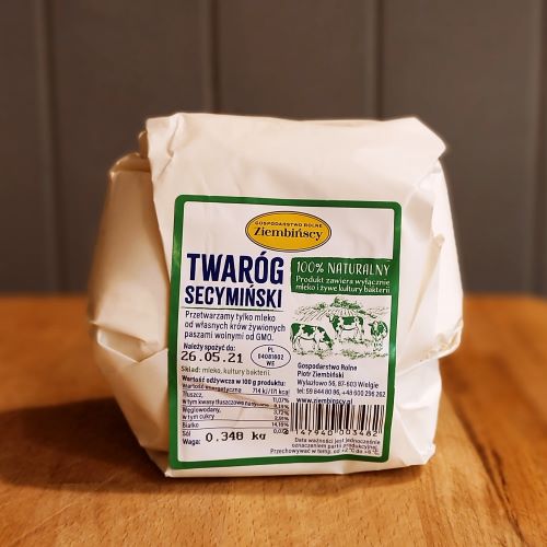 twaróg secymiński - naturalny nabiał z gospodarstwa Ziembińskich do kupienia na targu w Toruniu i on-line z dostawą do domu